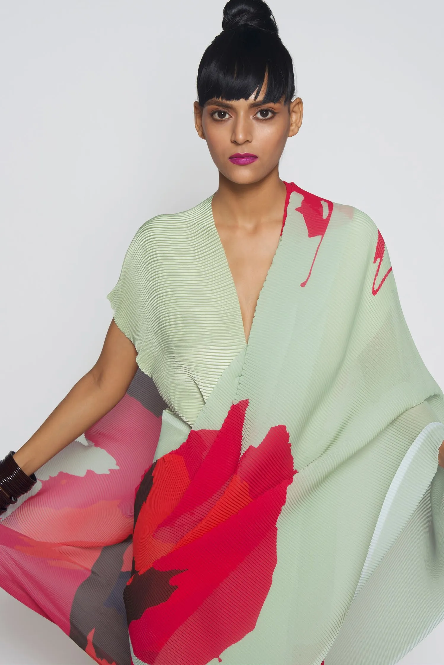 Printed Pleated Sari