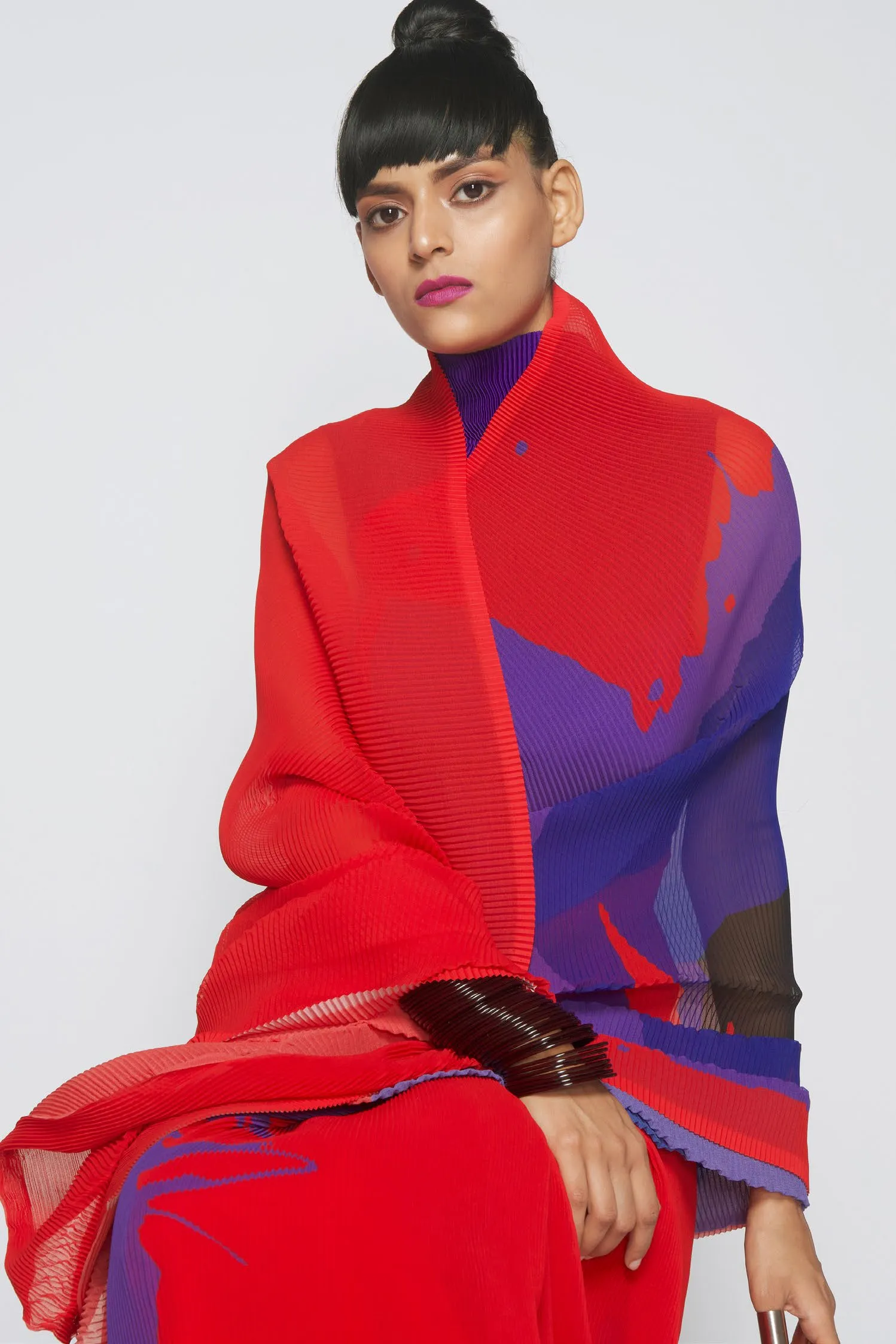 Printed Pleated Sari