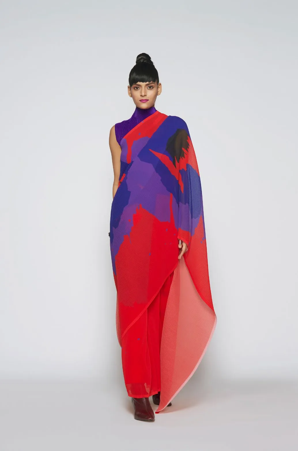Printed Pleated Sari