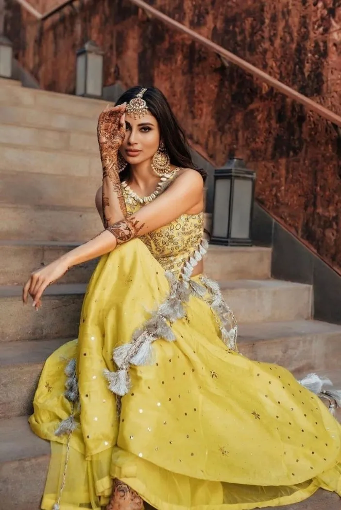 PS LIME GREEN EMBROIDERED LEHENGA