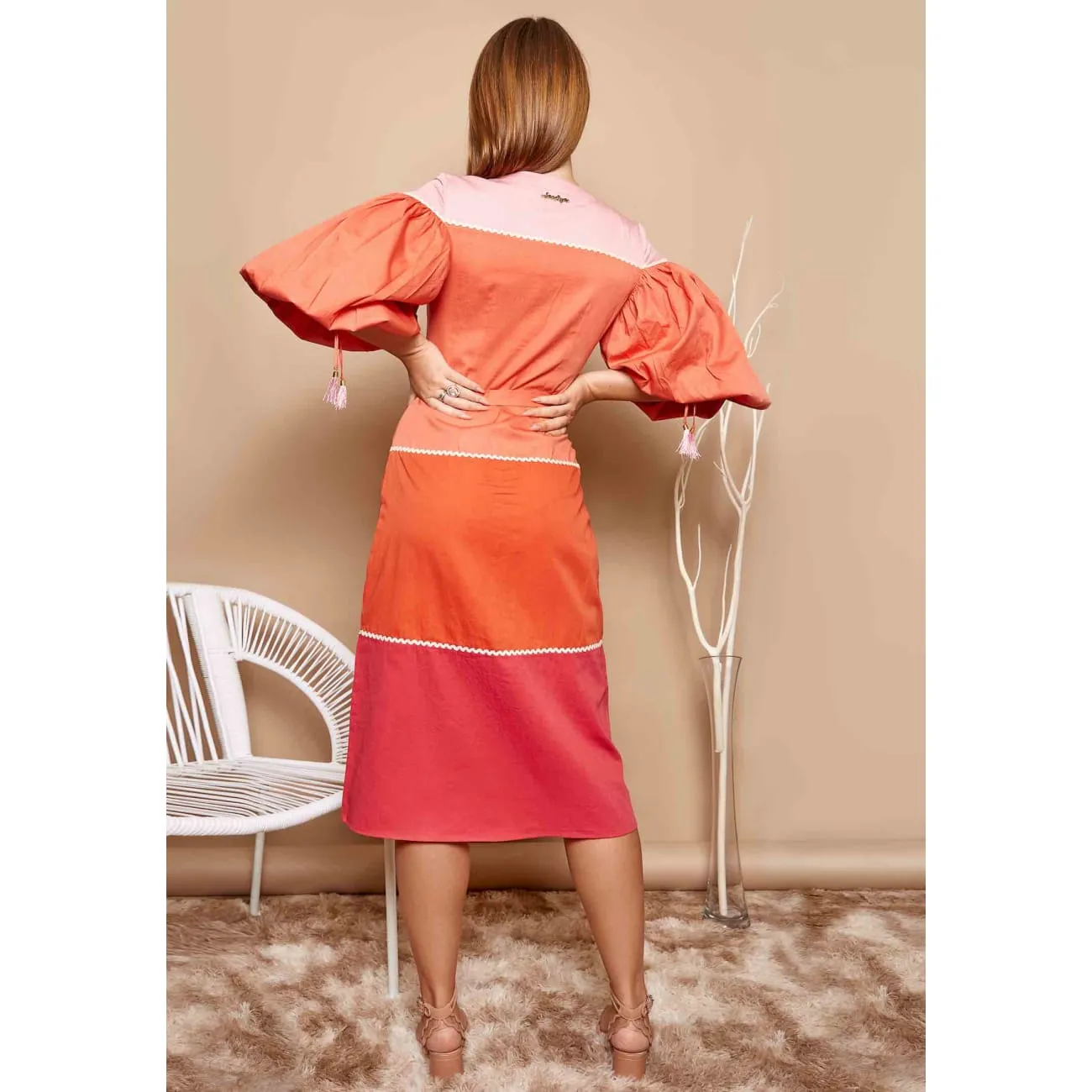 Rene Midi Red Dress