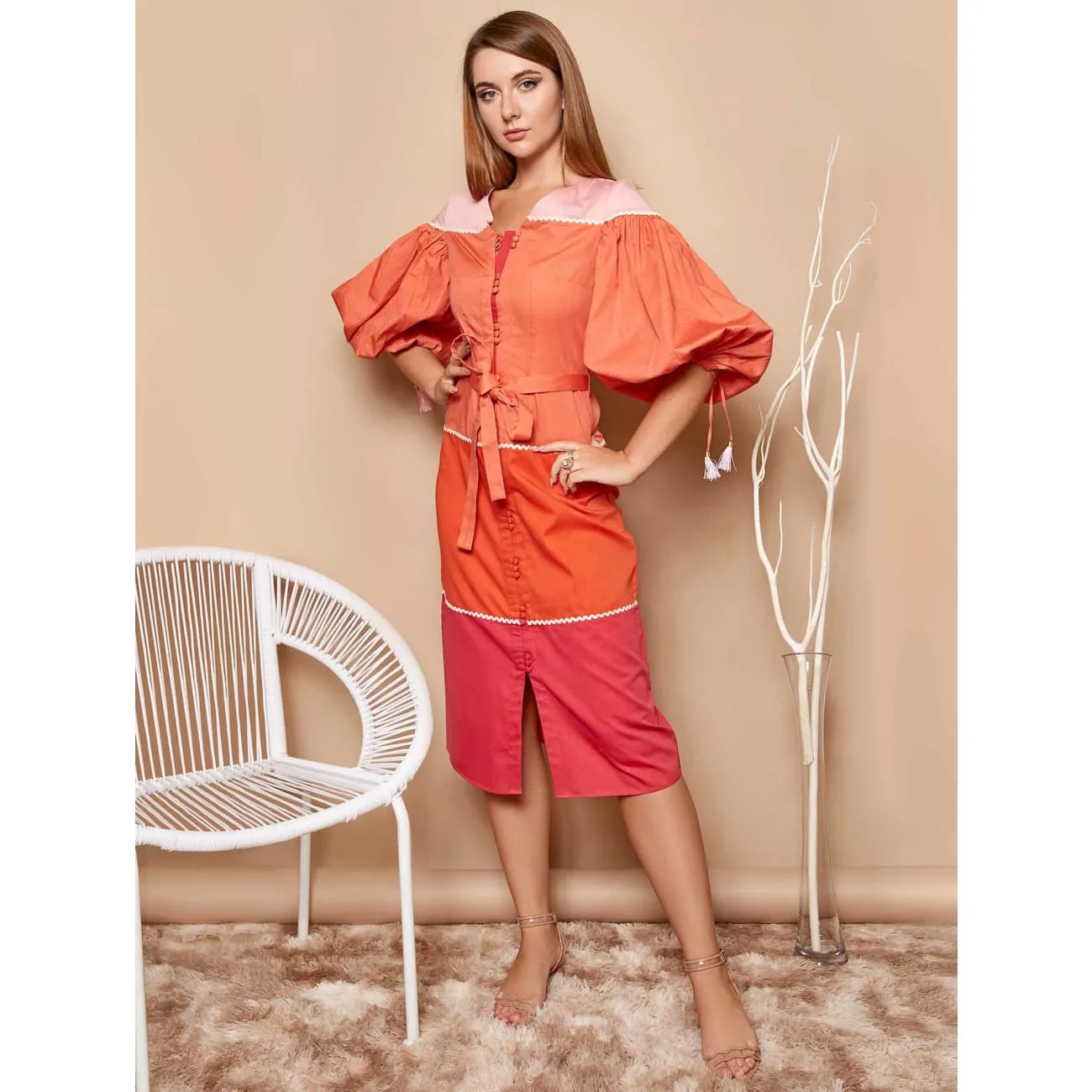 Rene Midi Red Dress