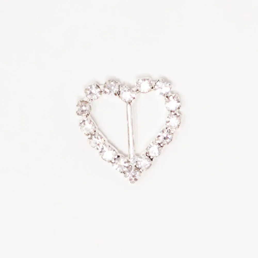 Rhinestone Ribbon Slide Heart