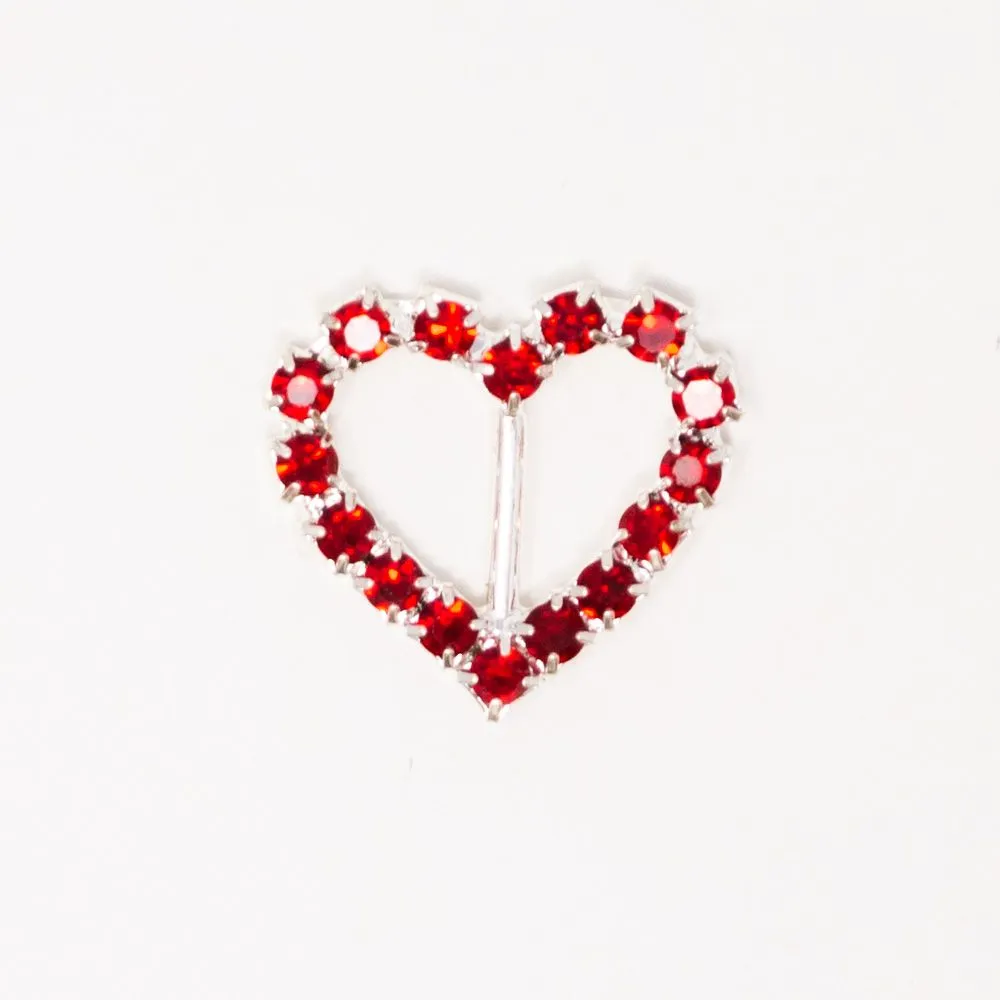 Rhinestone Ribbon Slide Heart
