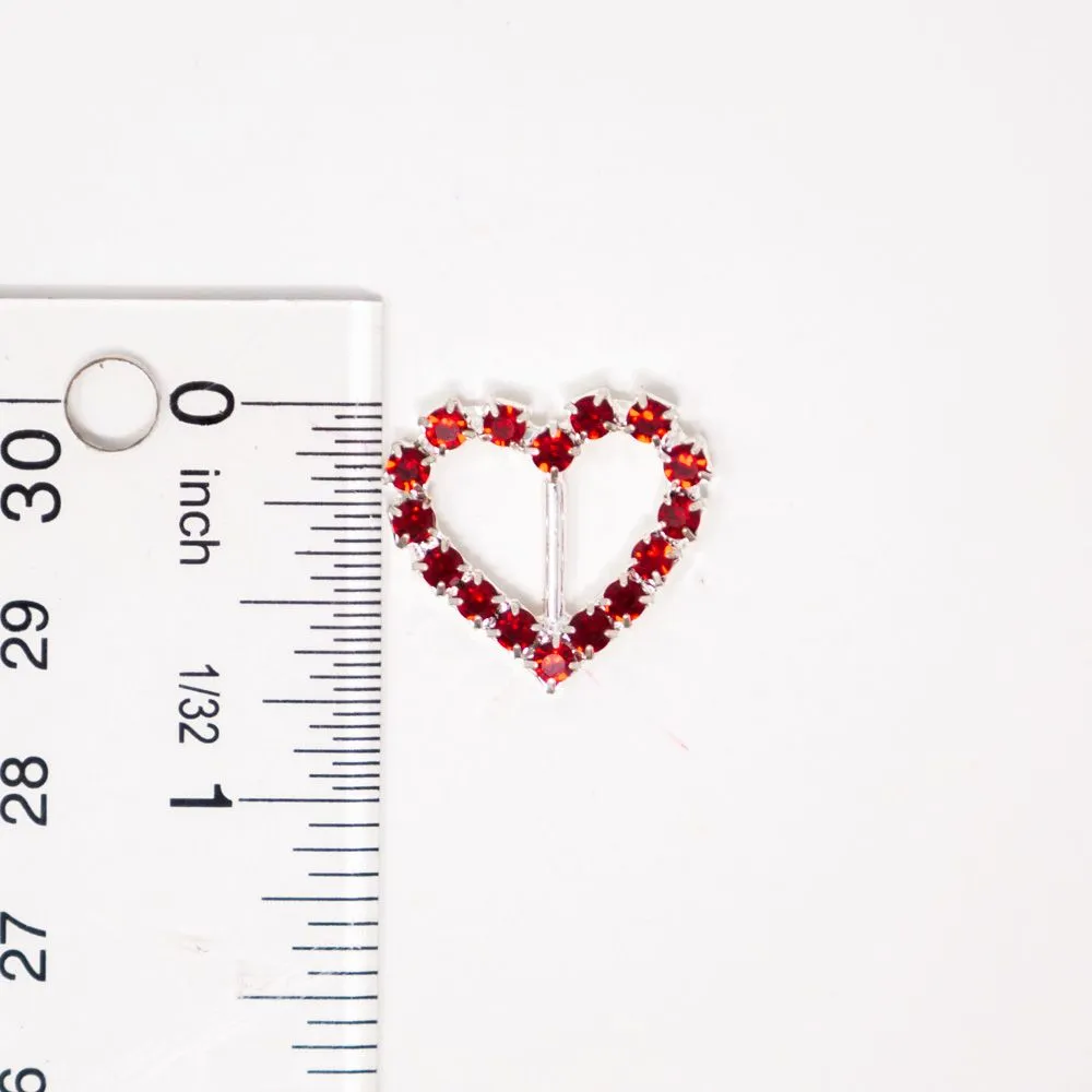 Rhinestone Ribbon Slide Heart
