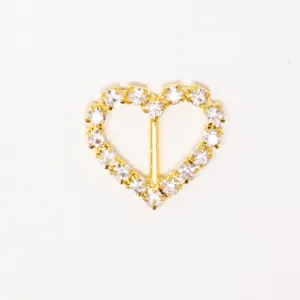 Rhinestone Ribbon Slide Heart