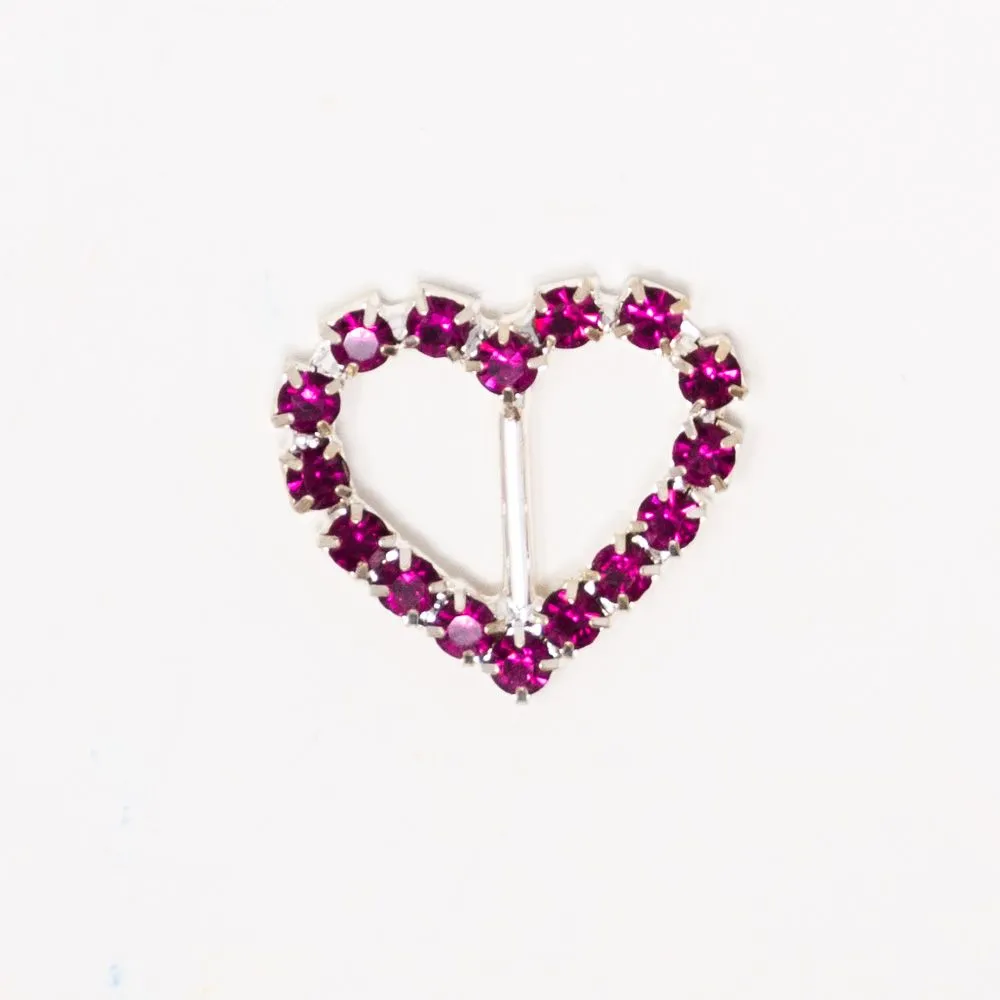 Rhinestone Ribbon Slide Heart