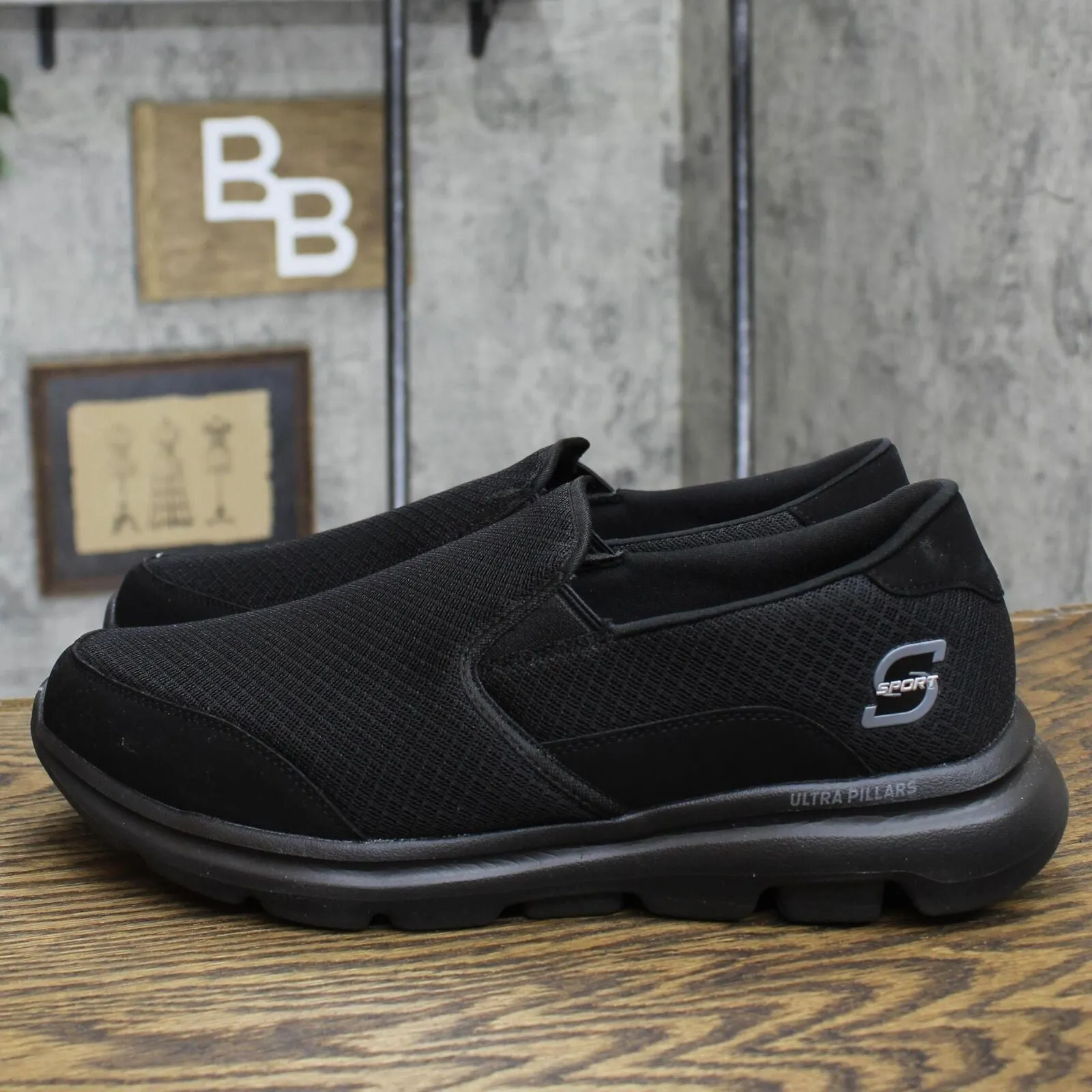 S Sport By Skechers Men's Claye Go Walk Sneakers 82269023 Black 13