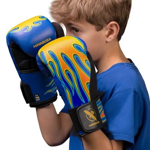 S4 Youth Graphic Boxing Gloves - Flames