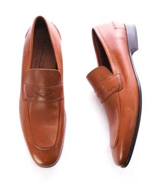 SALVATORE FERRAGAMO - Supple Leather Brown Penny Loafers Sleek Silhouette - 11.5 D