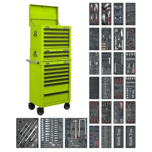 Sealey Superline Pro Tool Chest Combination 14 Drawer with Ball-Bearing Slides - Green & 1179pc Tool Kit
