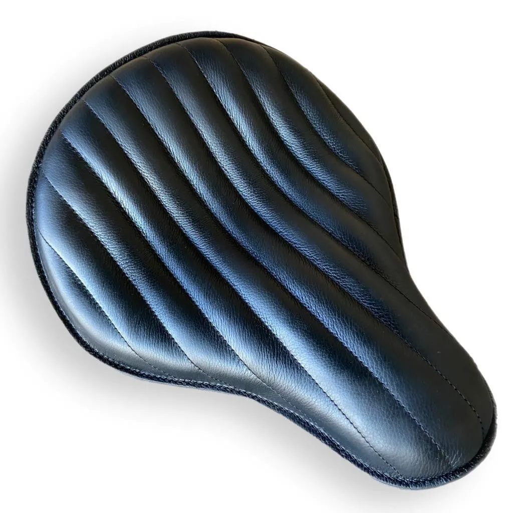Seat Chopper Harley Sportster Bobber Bates 12x13 Black Tuck Roll Leather Spring