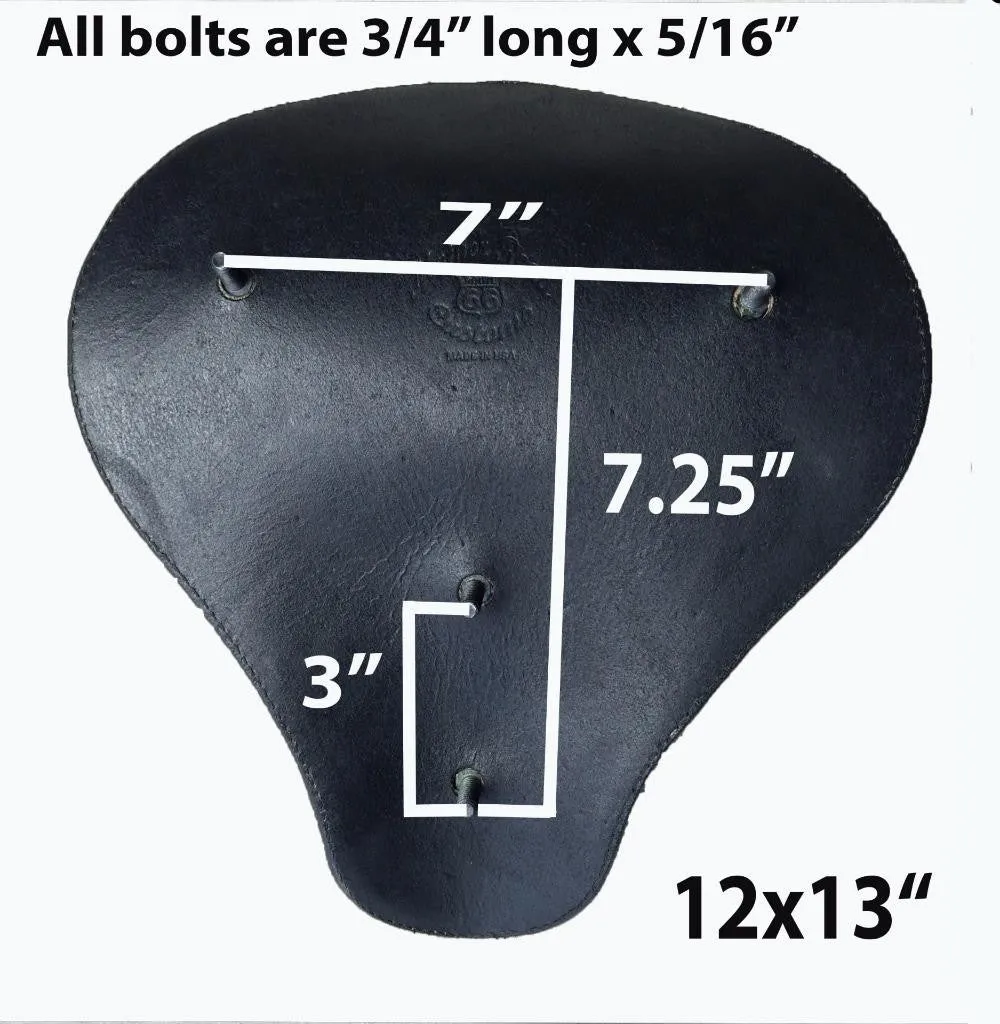 Seat Chopper Harley Sportster Bobber Bates 12x13 Black Tuck Roll Leather Spring
