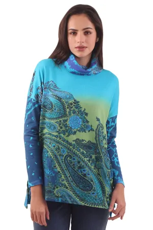 Shades of Blue Paisley Top