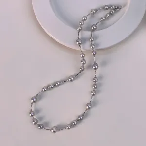 Silver Blue Baroque Akoya 18K Gold Casual Style Strand Necklace