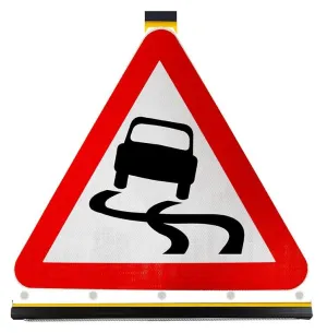 Slippery Road Surface Ahead