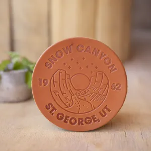 Snow Canyon Utah - Leather Coasters