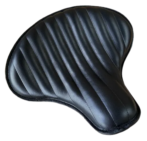 Spring Solo Tractor Seat Chopper Scout Bobber Harley 15x14 Blk Tuck Roll Leather