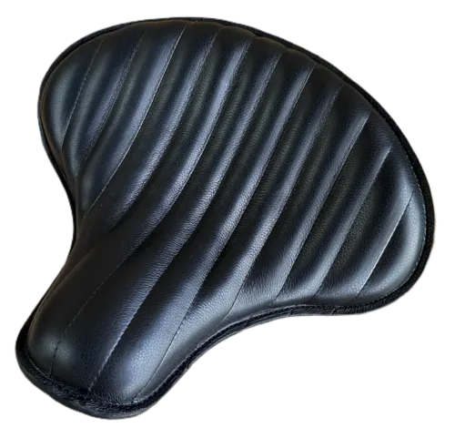 Spring Solo Tractor Seat Chopper Scout Bobber Harley 15x14 Blk Tuck Roll Leather