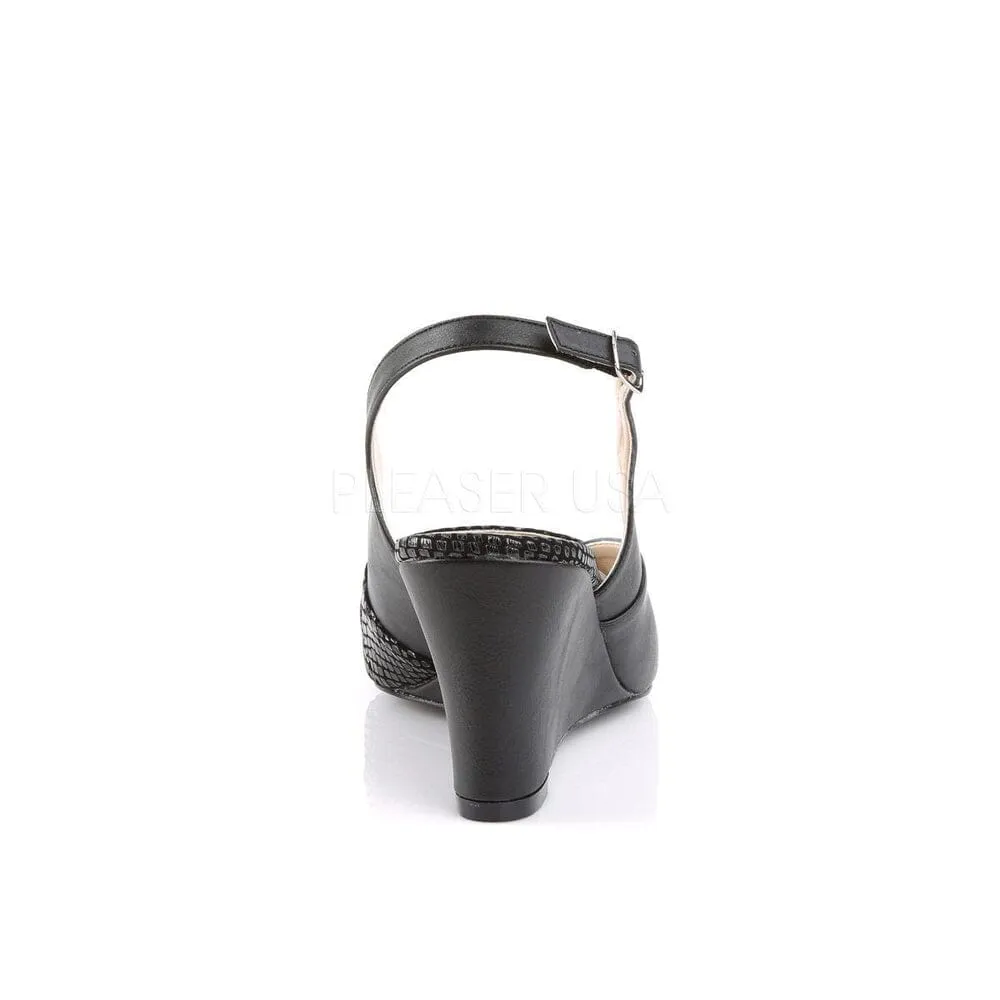 SS-KIMBERLY-01SP Wedge | Black Faux Leather