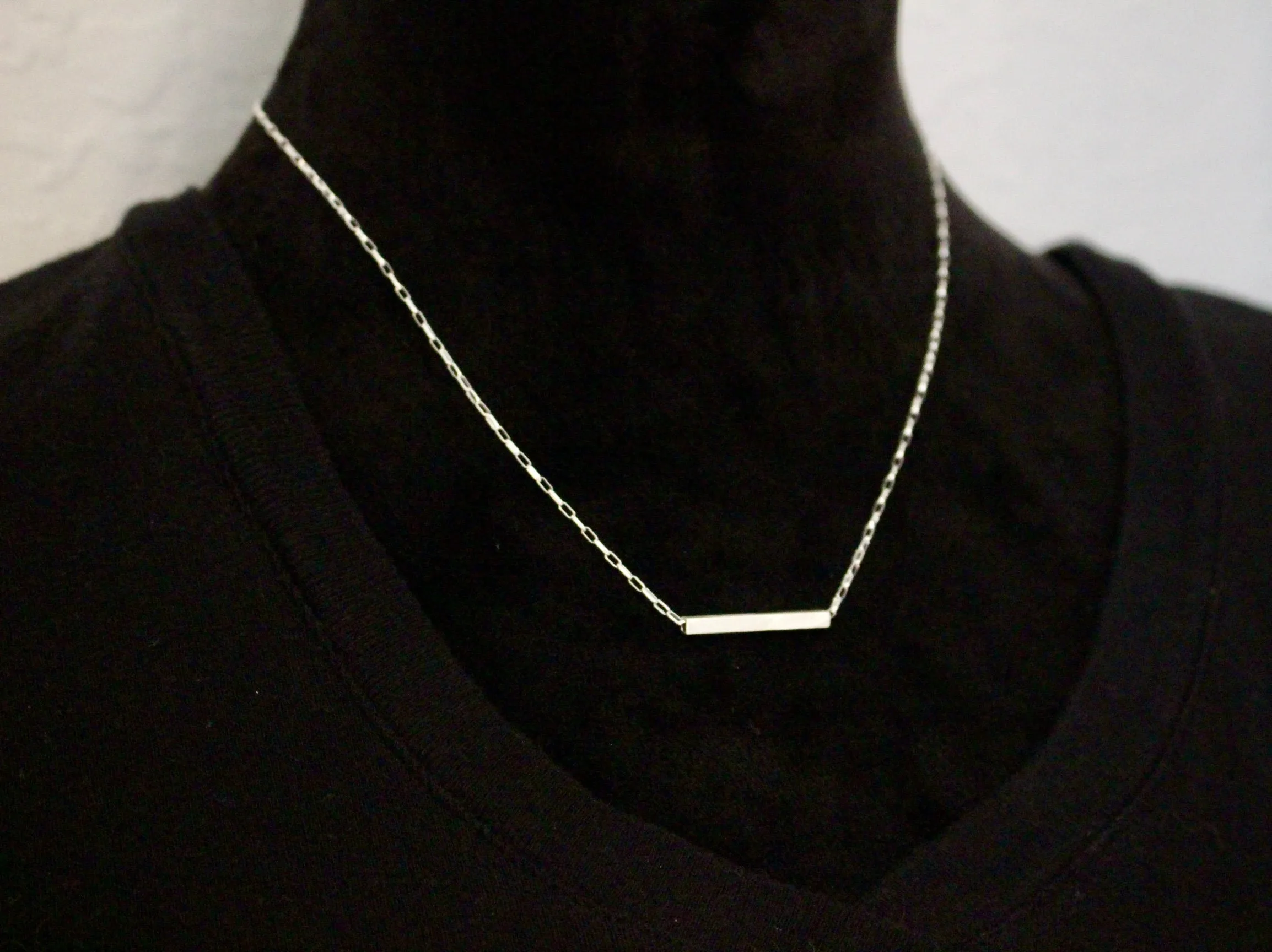 Sterling silver paperclip chain necklace