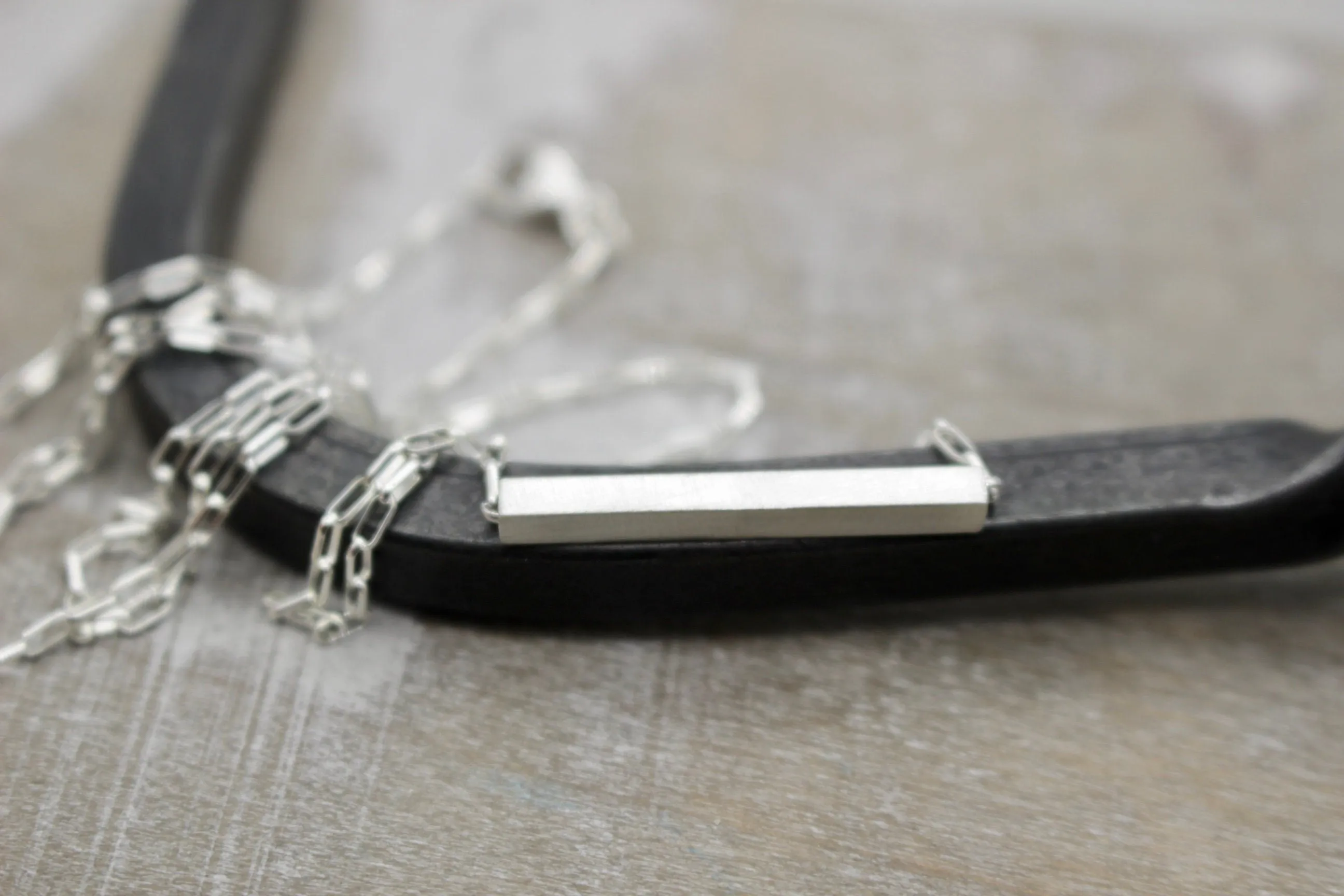 Sterling silver paperclip chain necklace