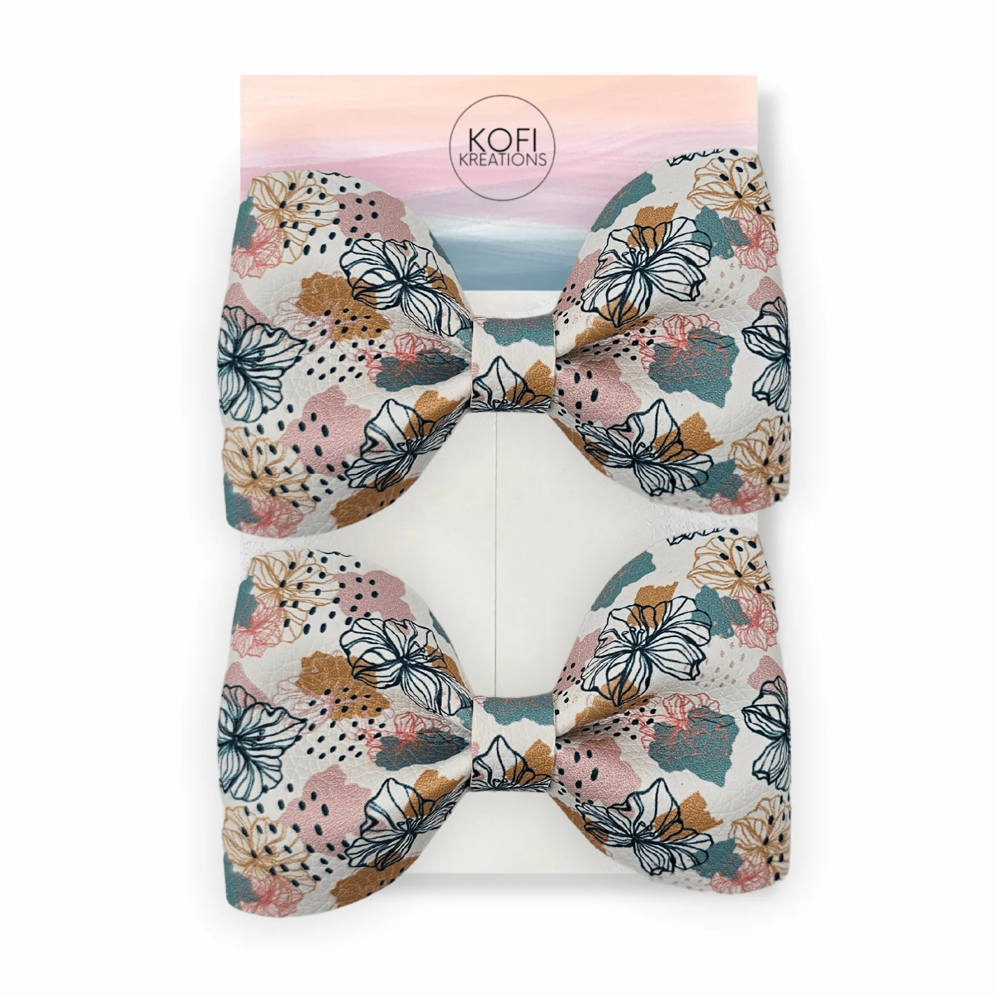 Summer Flowers Pinch Hair Bow