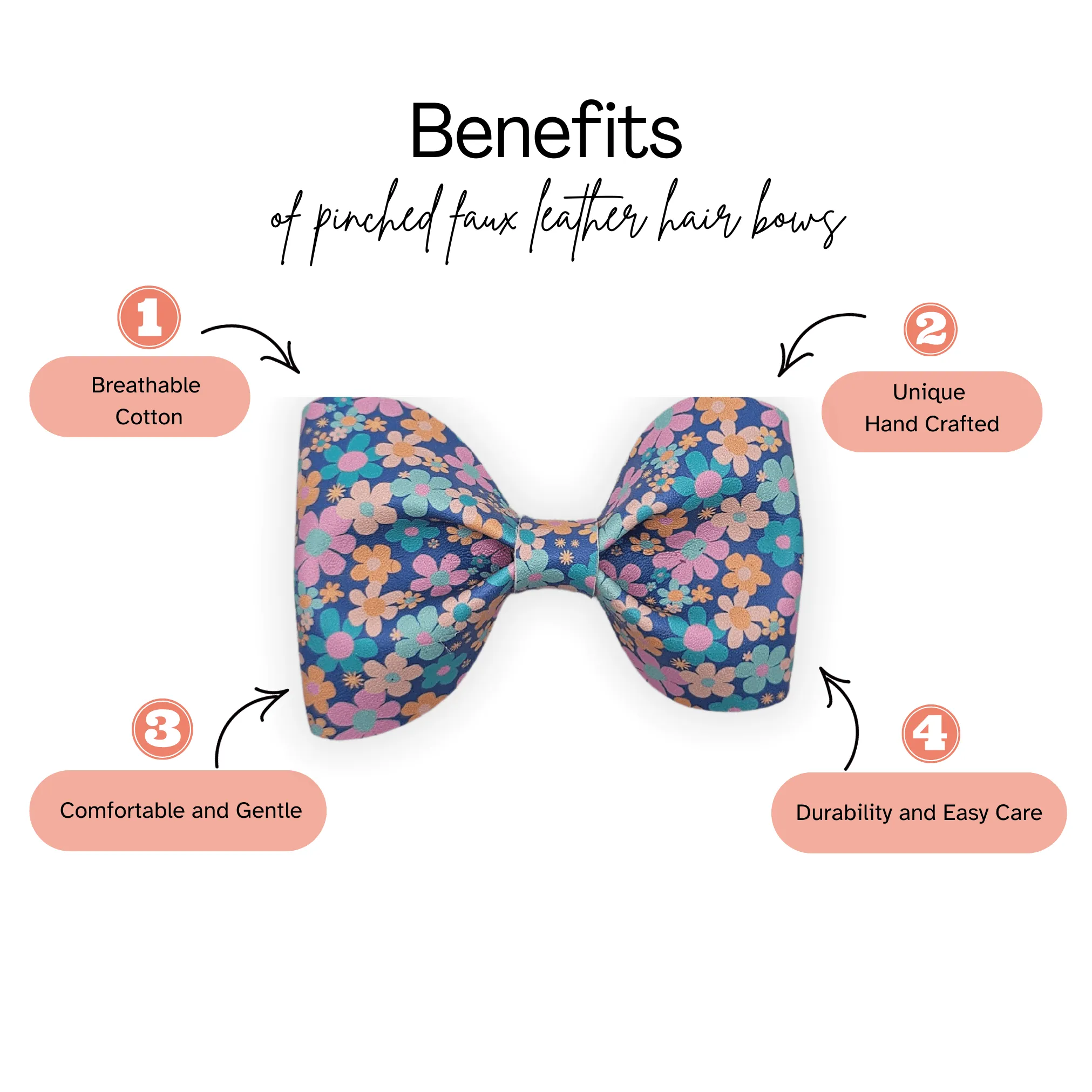 Summer Flowers Pinch Hair Bow