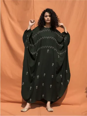 The Elizabeth- Block Printed Black Kaftan