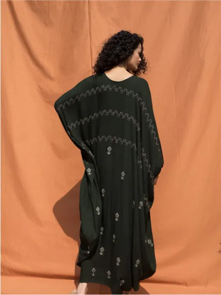 The Elizabeth- Block Printed Black Kaftan