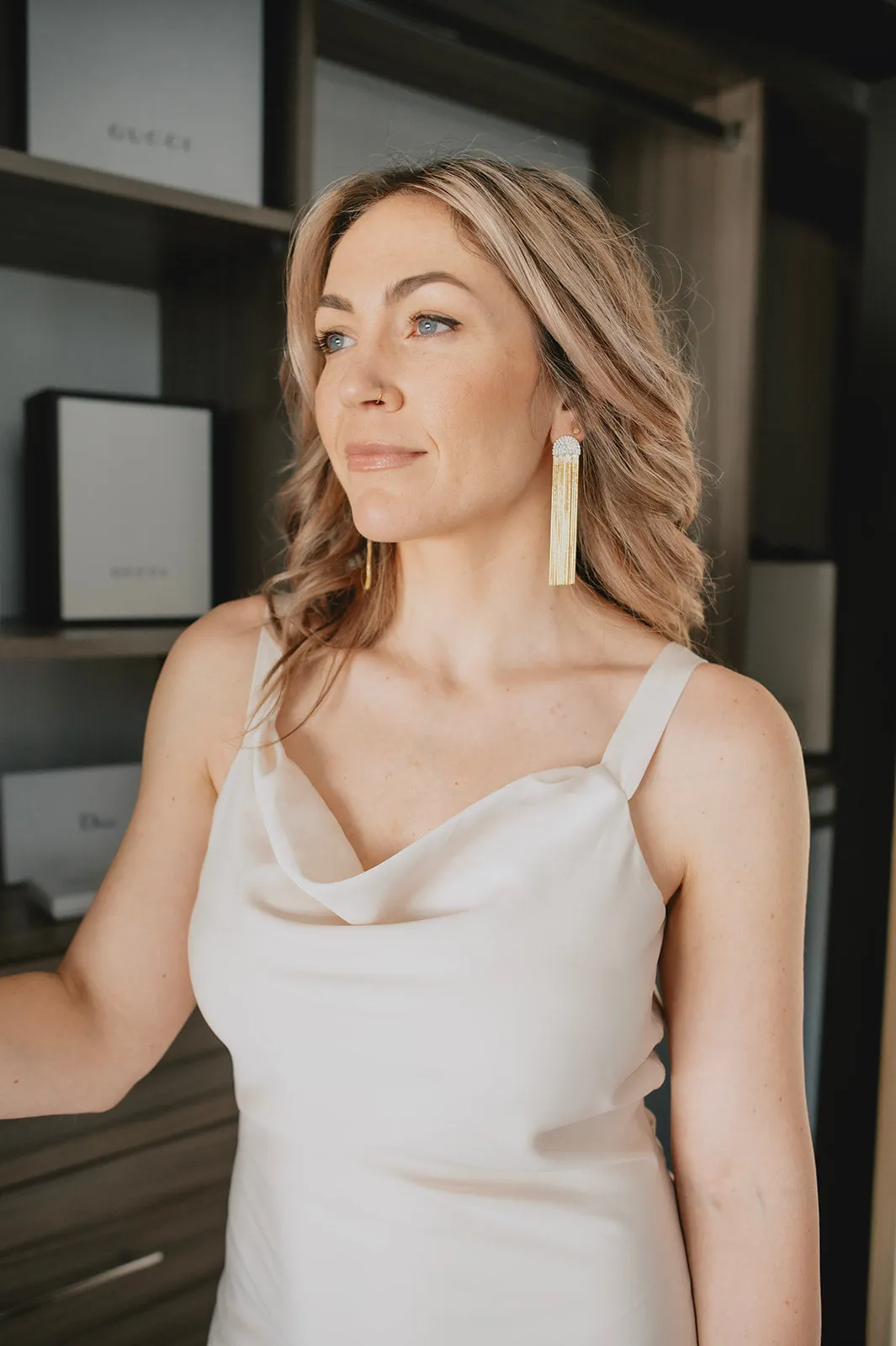 The Long Pavé Tassel Earrings
