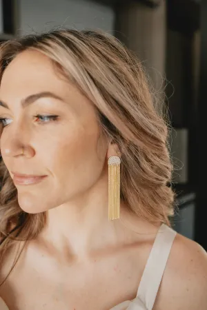 The Long Pavé Tassel Earrings
