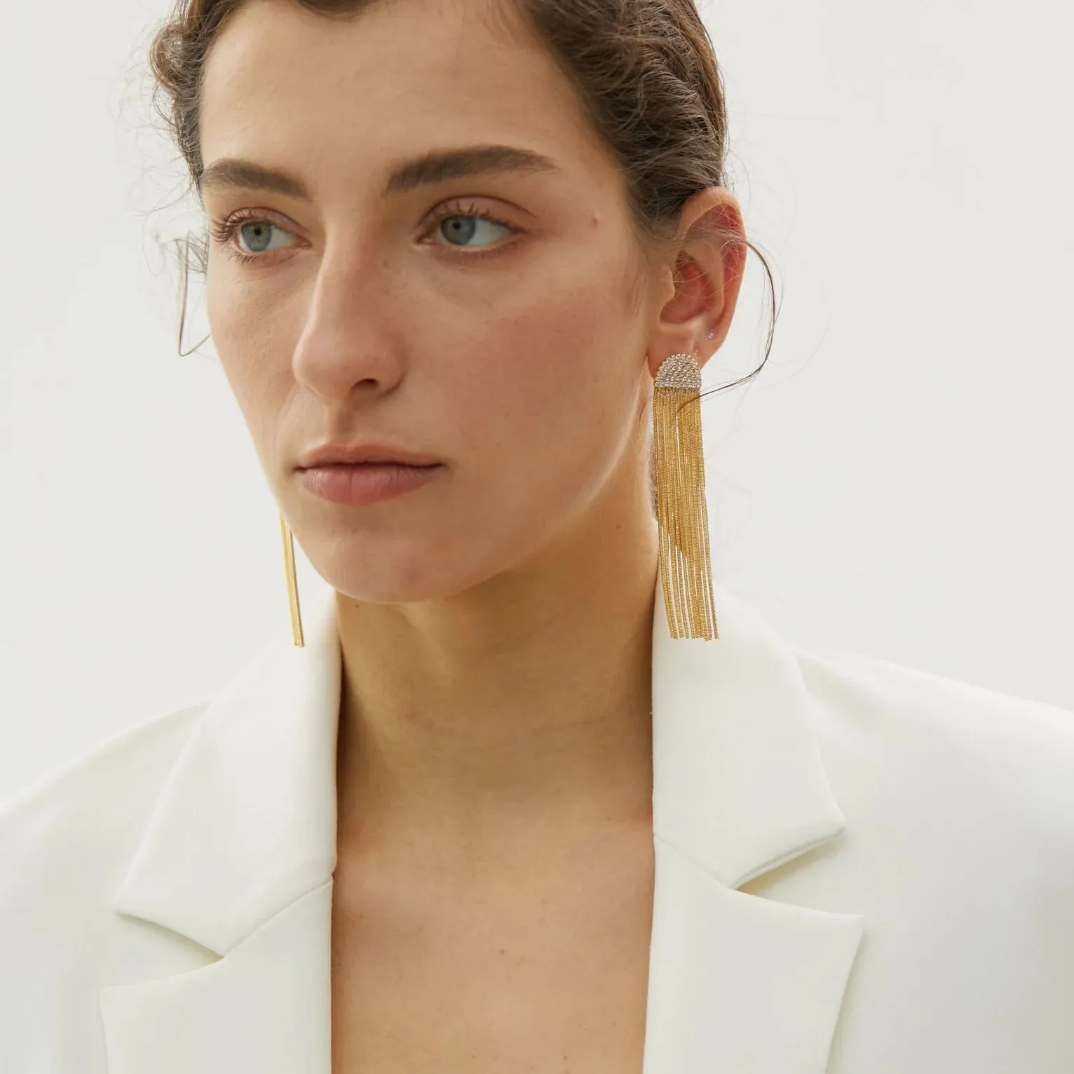 The Long Pavé Tassel Earrings