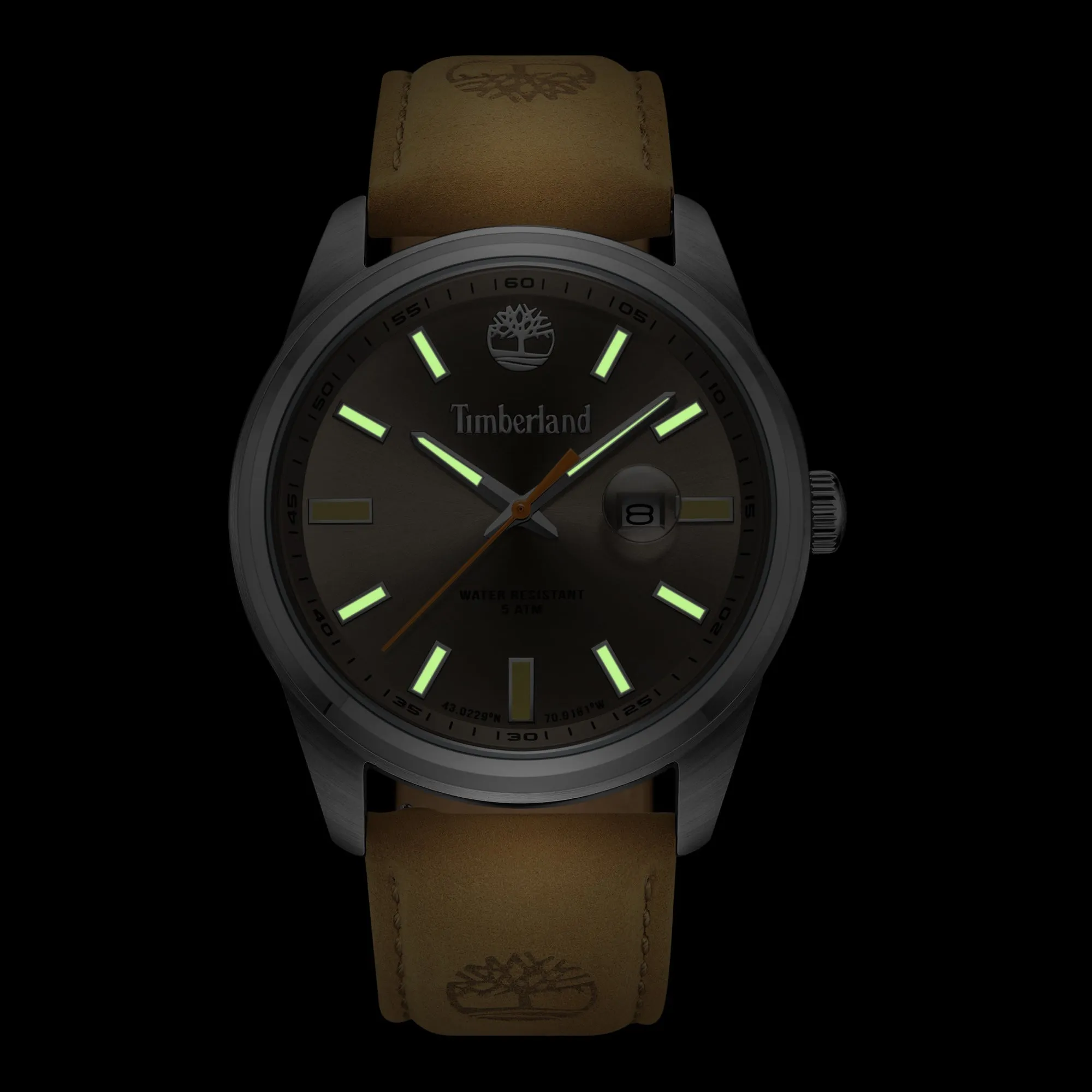 Timberland Orford Stainless Steel & Leather Strap Men's watch