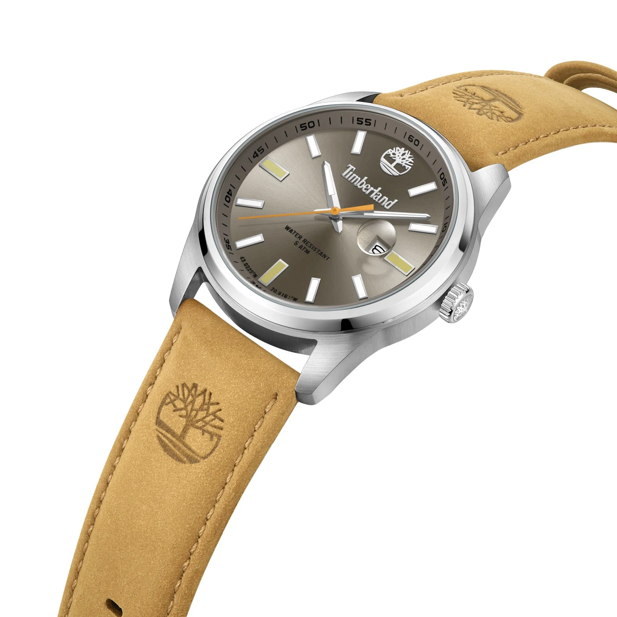 Timberland Orford Stainless Steel & Leather Strap Men's watch