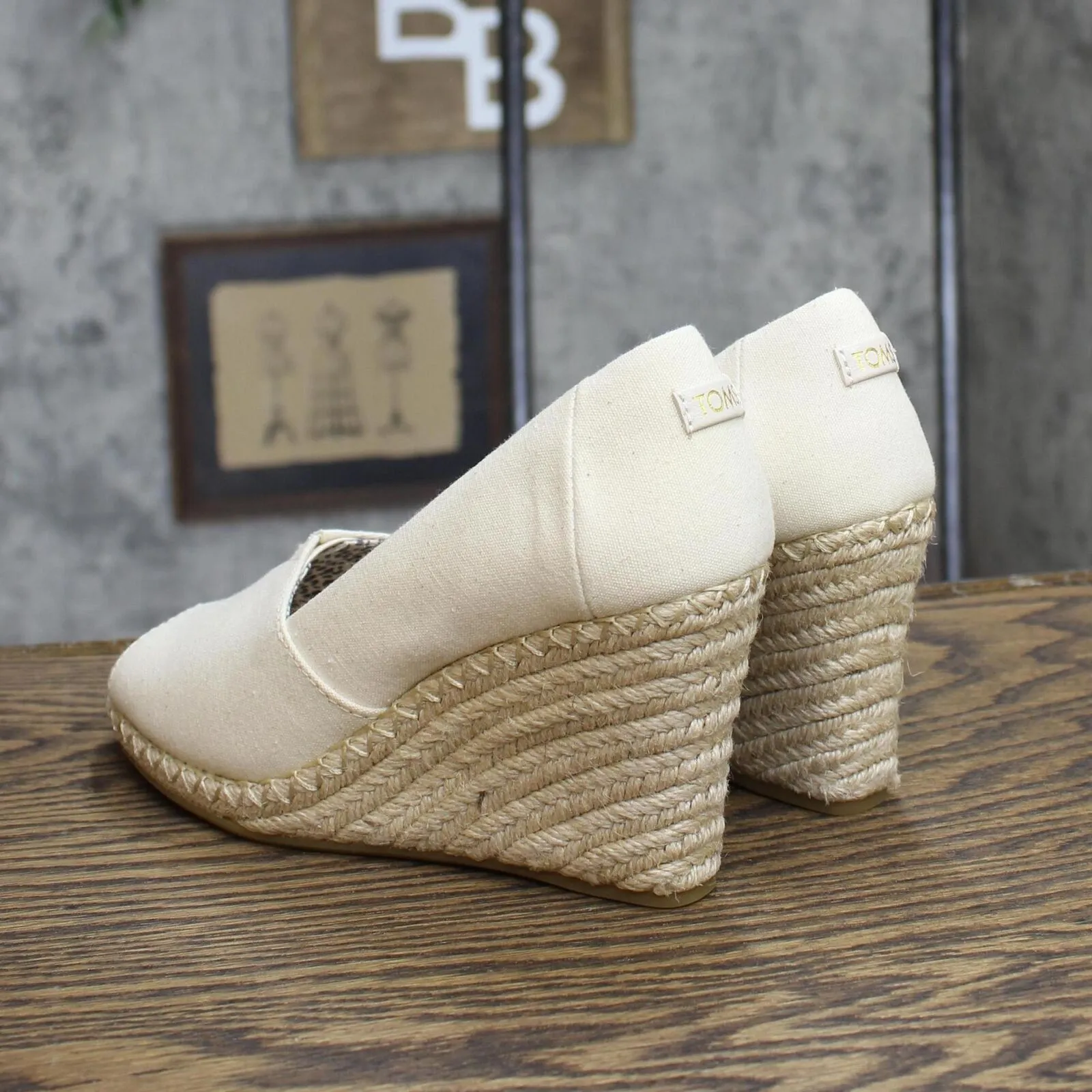 Toms Womens Michelle Espadrille Wedge Sandal 10017900 Natural Brown 6M
