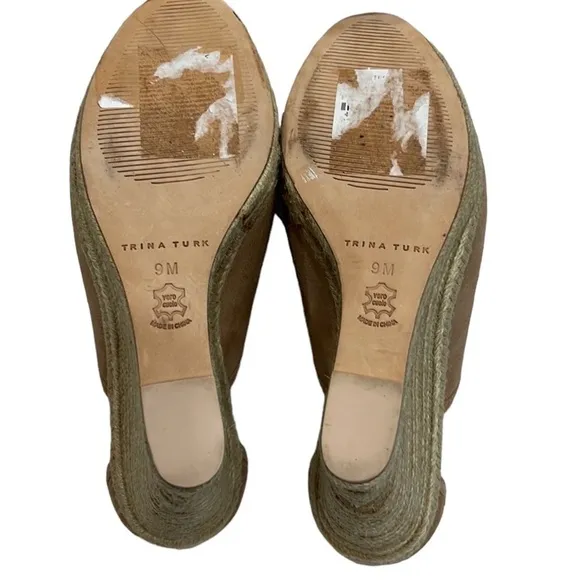 Trina Turk Lace Up wedge Espadrille Sandals Size 9 NEW