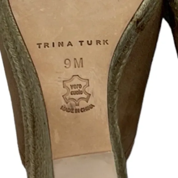Trina Turk Lace Up wedge Espadrille Sandals Size 9 NEW