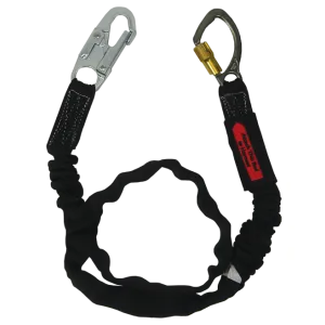 Tubular nylon web with polyester shock absorbing core, a SL6550A snaphook and a 3005 carabiner