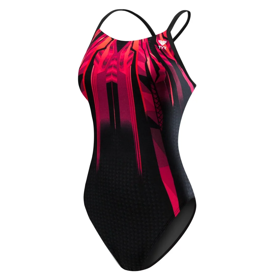 TYR Bravos Diamondfit Swimsuit: Red
