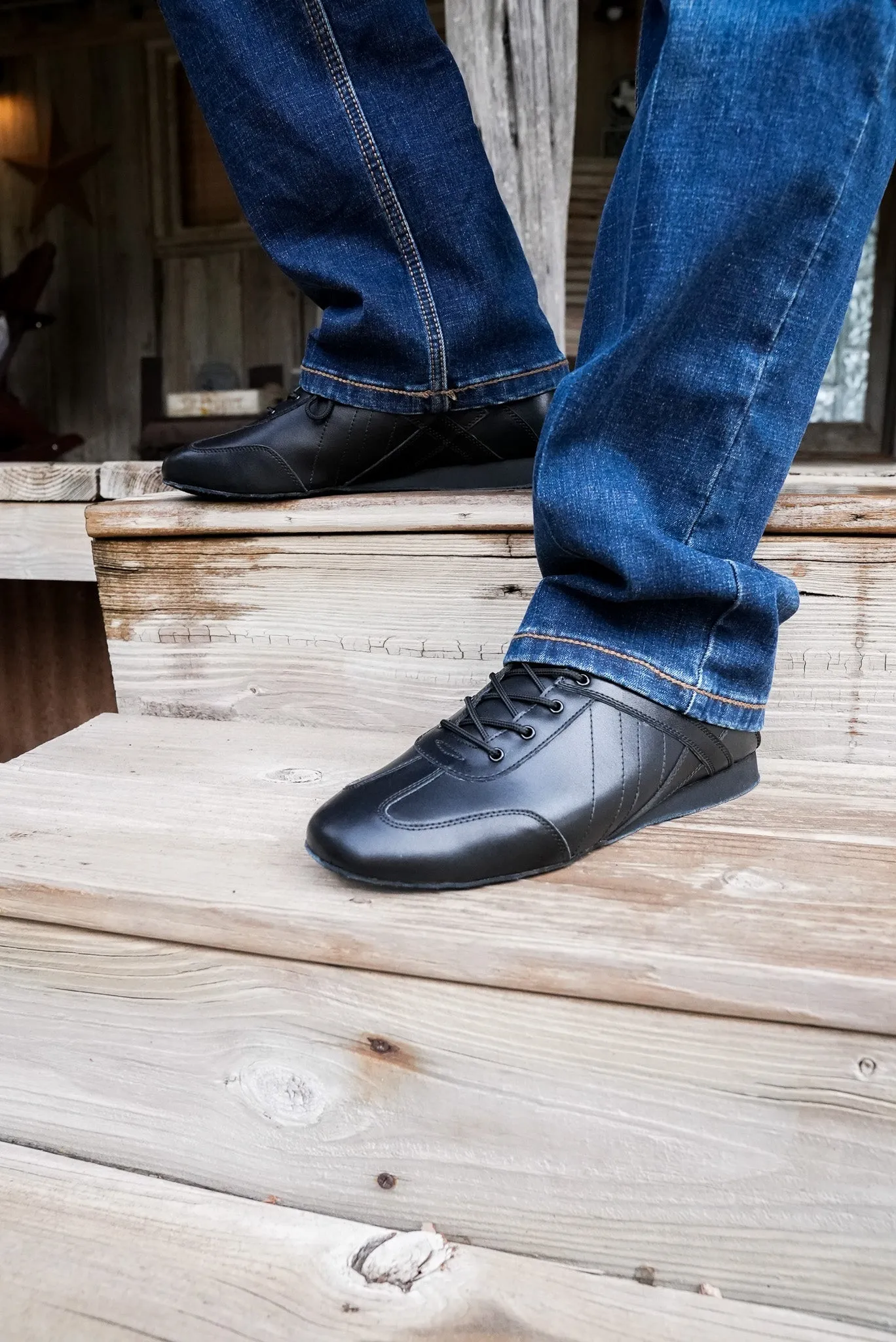 Ultimate Hybrid Dance Shoe (Unisex) - Black Leather