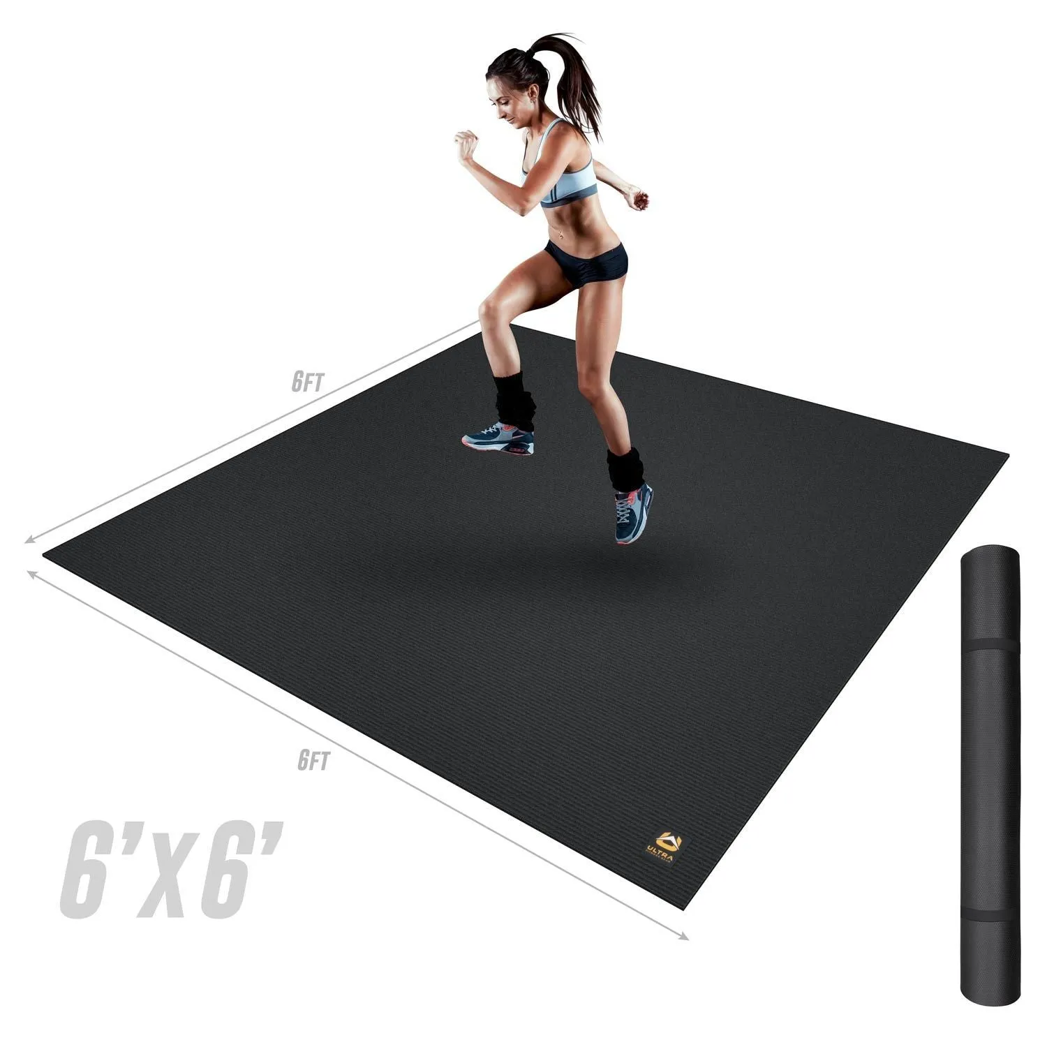 Ultra Fitness Gear Super Durable Exercise Work-Out Mat, Anti-Microbial Fitness Mat for Yoga, Weight Training & Stretching - Multiple Sizes