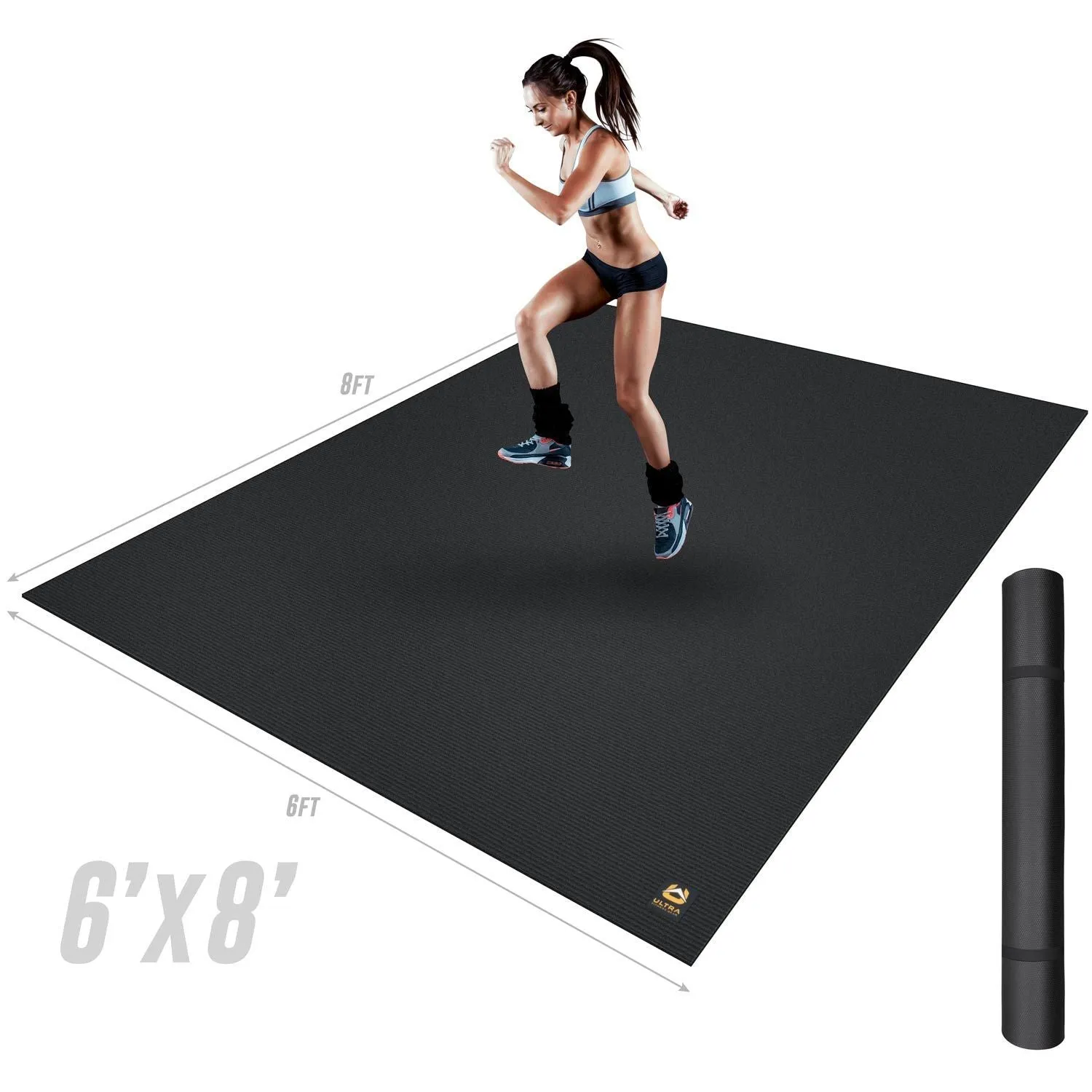 Ultra Fitness Gear Super Durable Exercise Work-Out Mat, Anti-Microbial Fitness Mat for Yoga, Weight Training & Stretching - Multiple Sizes