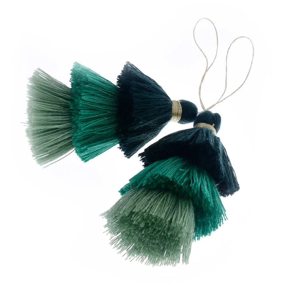 Umbre Puffy Tassels Three Tier Jewelry Tassels Pendants Tassels for jewelry making Earrings Necklace,2pcs/lot