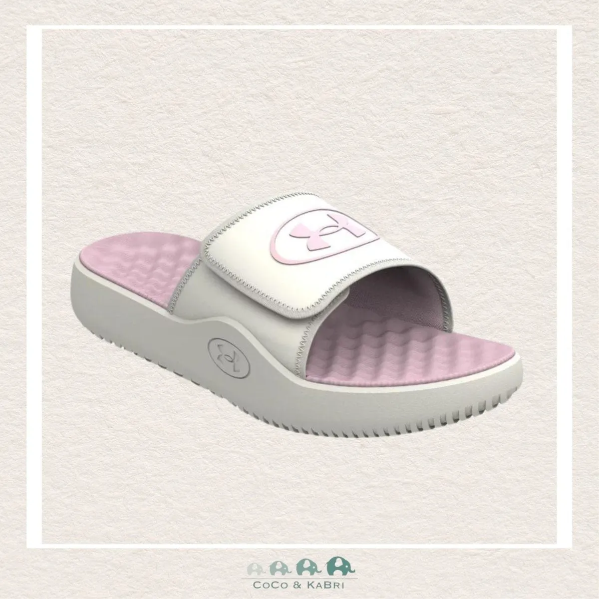 Under Armour Girl's Ignite Pro 8 Slides - White Quartz/Prime Pink