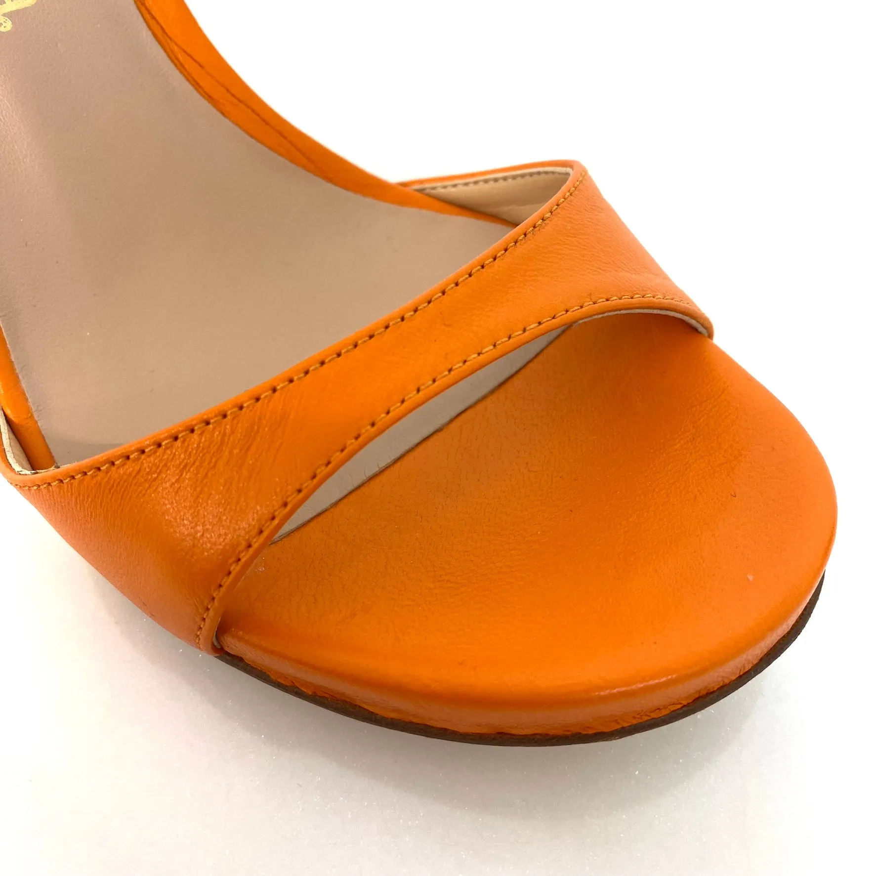 Unisa Yasu Orange Leather Strappy Sandals