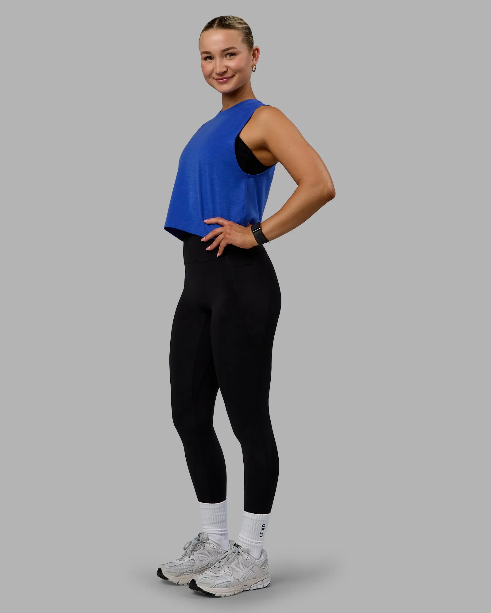 Unleash Cropped Training Tank - Power Cobalt