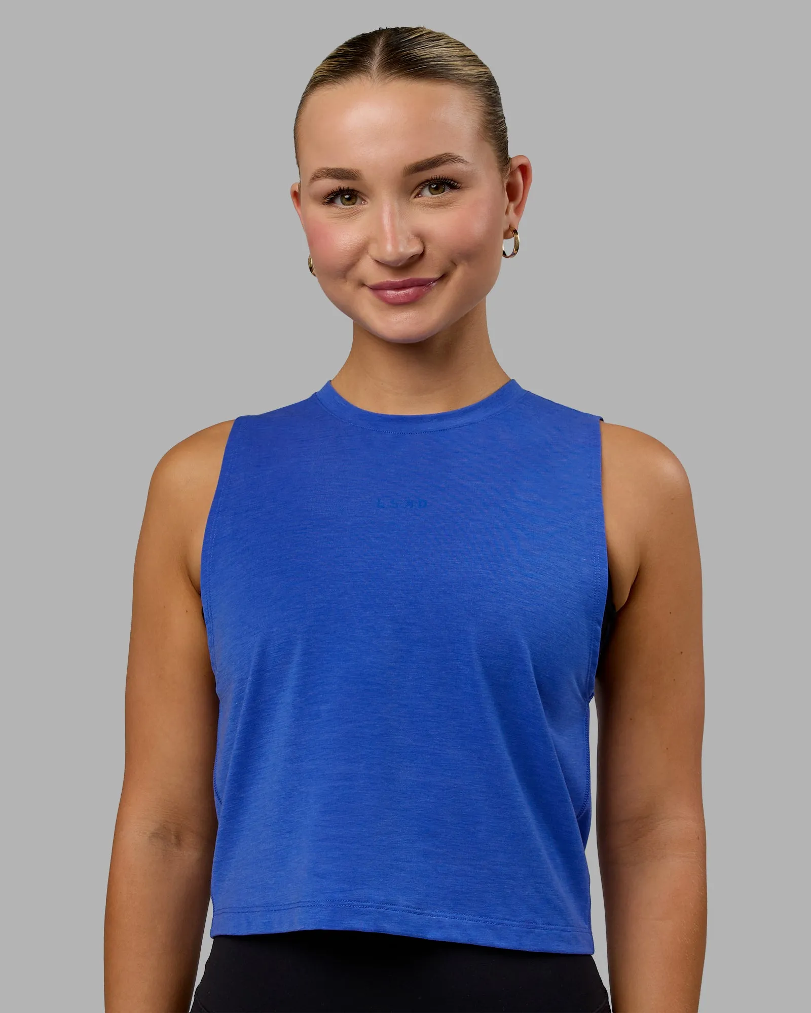 Unleash Cropped Training Tank - Power Cobalt