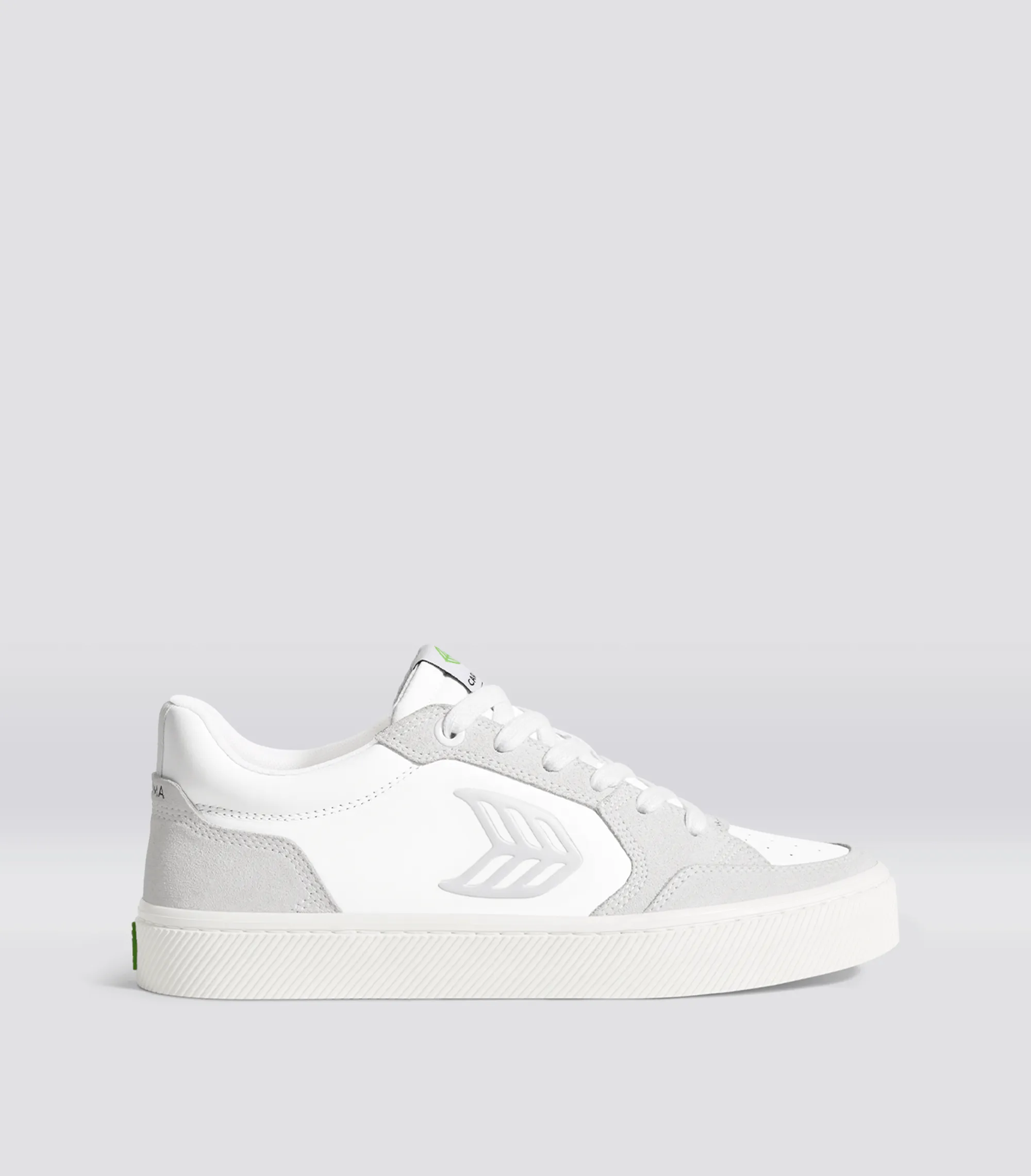 VALLELY White Leather Vintage White Suede Ice Logo Sneaker Women
