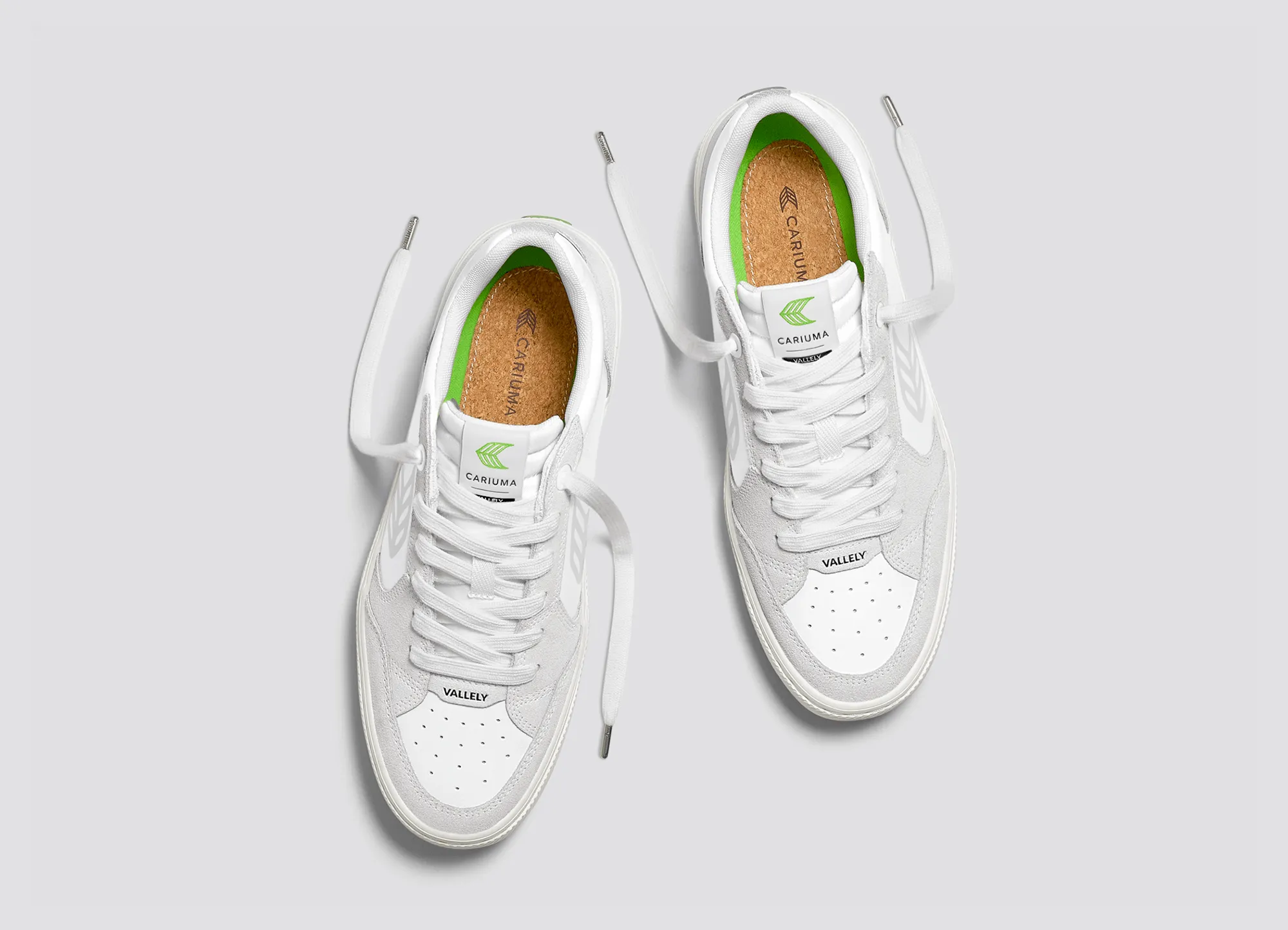 VALLELY White Leather Vintage White Suede Ice Logo Sneaker Women